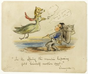 Tavasszal a Wanton Lapwing kap egy másik címerállatot. alkotó: George Cruikshank