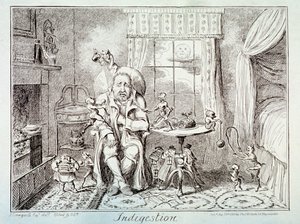 Emésztési zavarok, 1835 alkotó: George Cruikshank