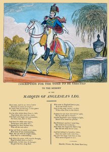 Felirat az Anglesea márki lábának emlékére felállítandó síremlékhez, kiadta R. Harrild, 1815 körül. alkotó: George Cruikshank