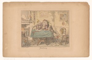 Jaloezie Féltékenység (cím a tárgyon) alkotó: George Cruikshank