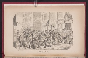 Január a The Comic Almanachból alkotó: George Cruikshank