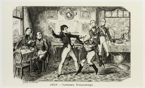 Július - George Cruikshank acélmetszeteinek összefoglaló eljárása a The Comic Almanacks című kötethez: 1835-1853 alkotó: George Cruikshank