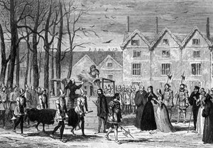 Lady Jane Gray találkozik férje holttestével az állvány felé vezető úton, 1554 1840 alkotó: George Cruikshank