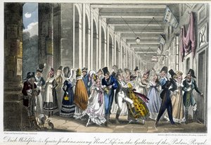 Les galeries du Palais Royal – David Carey, London „" Élet Párizsban" című részében alkotó: George Cruikshank