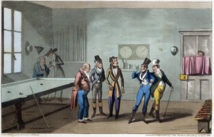 Férfiak a biliárdteremben – David Carey „élete Párizsban” című művében, ill. G. Cruikshank, London