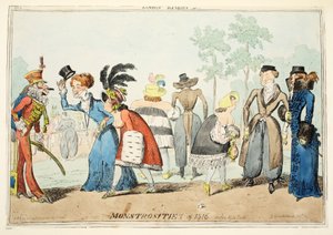 London Dandies vagy Monstrosities of 1815, Hyde Park, pub. 1835 (kézzel színezett metszet) alkotó: George Cruikshank
