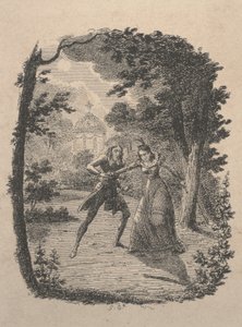 Férfi és nő a kertben (metszet) alkotó: George Cruikshank