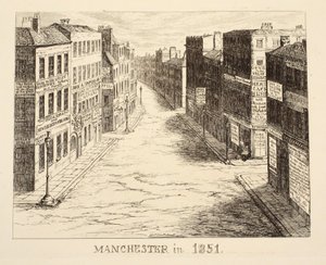 Manchester 1851-ben, 1851-ből vagy The Adventures of Mr & Mrs Sandboys és családja, akik feljöttek Londonba, hogy jól érezzék magukat, és megnézzék a Nagy Kiállítást, kocsmát. 1851 alkotó: George Cruikshank