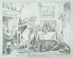 "A kukorica receptjének összekeverése", 1835. alkotó: George Cruikshank