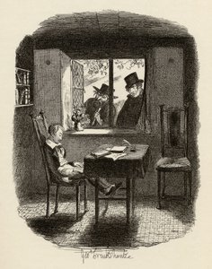 A szerzetesek és a zsidó, Charles Dickens (1812-70) „The Adventures of Twist” című könyvéből, 1838, Chapman und Hall, 1901 alkotó: George Cruikshank