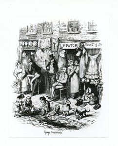Monmouth Street, 1836 körül alkotó: George Cruikshank