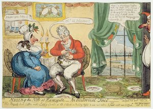 Nosing the Nob Ramsgate-nél, 1821 alkotó: George Cruikshank