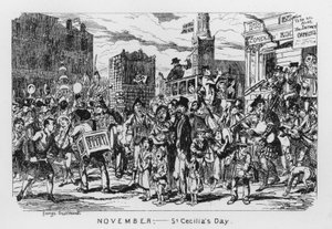 november, Szent Cecília napja (metszet) alkotó: George Cruikshank