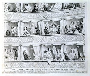 Operadobozok a Nagy Kiállítás idején, 1851 körül alkotó: George Cruikshank
