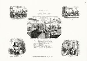 Esedezés a bárban, vagy népoktatás (metszet) alkotó: George Cruikshank