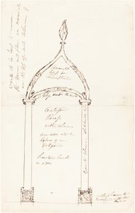 Nyolcszögű mélyedés vázlata oszlopokkal alkotó: George Cruikshank