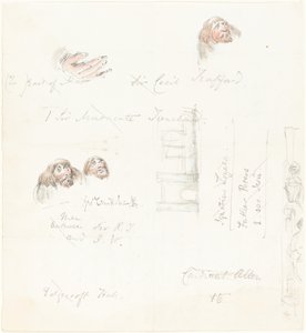 Vázlatok groteszk arcokról alkotó: George Cruikshank