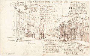 Utcai perspektíva üzleti helyek címkével alkotó: George Cruikshank