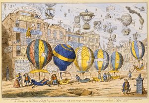Taxi léggömbök, kocsma. G. Humphrey, 1825 alkotó: George Cruikshank