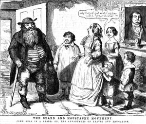A szakáll és bajusz mozgalom, 1854 alkotó: George Cruikshank