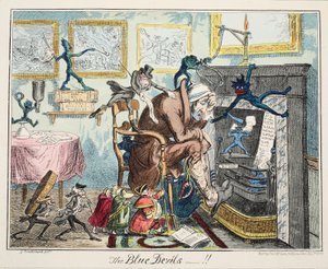The Blue Devils, kocsma. 1835 (kézzel színezett metszet) alkotó: George Cruikshank