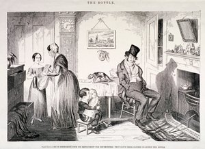 "The Bottle", 1847 alkotó: George Cruikshank