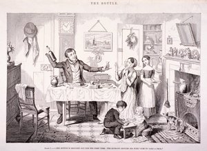 "The Bottle", 1847 alkotó: George Cruikshank