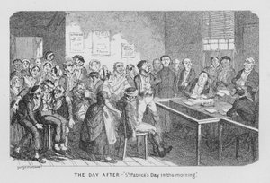 Másnap – Szent Patrik napja reggel (metszet) alkotó: George Cruikshank