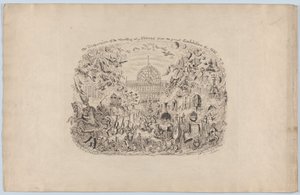 Minden nemzet műveinek szétszóródása az 1851., 1851., 1851. évi nagy kiállításról. alkotó: George Cruikshank