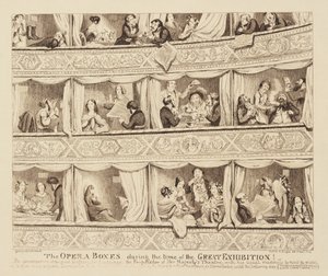 Az operadobozok a nagy kiállítás idején, 1851 alkotó: George Cruikshank