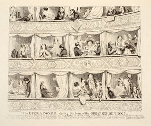 Az Operadobozok a Nagy Kiállítás idején, kocsma. 1851 alkotó: George Cruikshank
