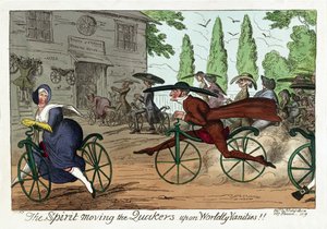 A Szellem mozgatja a kvékereket világi hiúságokra!!, kocsma. 1819 (kézzel színezett metszet) alkotó: George Cruikshank