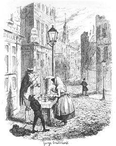 Az utcák – Reggel, 1900 alkotó: George Cruikshank