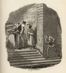 A találkozó Charles Dickens (1812-70) „The Adventures of Twist” című művéből, 1838, Chapman und Hall, 1901 alkotó: George Cruikshank