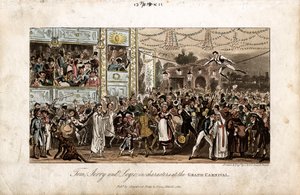 Tom, Jerry és Logic a Nagy Karneválon, 1821 alkotó: George Cruikshank
