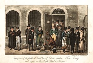 Tom, Jerry és Logic a Press Yardban, Newgate börtön, London, 1821 alkotó: George Cruikshank
