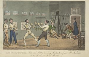 Két férfi bokszol, "Élet Londonban stb.", Pierce Egan alkotó: George Cruikshank