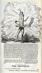A sajtó győzelme a nép szabadságjogaiért, illusztráció a "Politikai showman - otthon!" William Hone, 1821-ben jelent meg alkotó: George Cruikshank