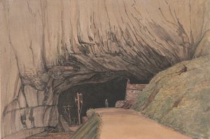 Bejárat a Peak Cavernbe, vagy az Ördöglyukba, Castletonban...