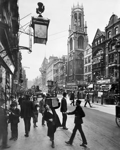 A Fleet Street nyugatra néz, London városa, 1920-as évek