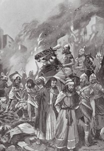 Szidon elpusztítása Eszarhaddon által (litográfia)