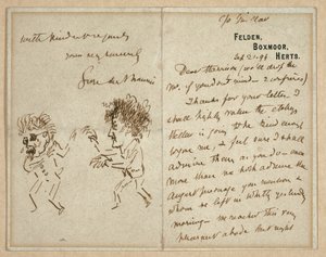 Levél Whistler fenyegető Du Maurier rajzával alkotó: George du Maurier