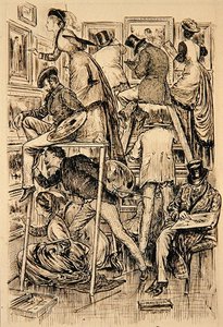Varnishing Day at the Royal Academy alkotó: George du Maurier