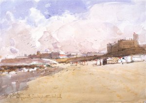 Tynemouth Sands-on (szén, ceruza és akvarell papíron)