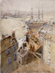 A Tyne-on, North Shields (ceruza és akvarell papíron (táblára ragasztva))