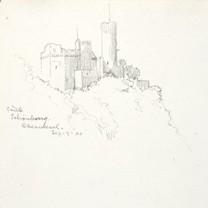 Schönburg kastély, Oberwesel alkotó: George Elbert Burr