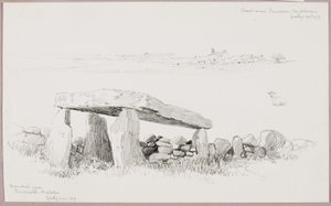 Cromlech Criccieth közelében, Észak-Wales/Közeli tengerpart Pensarn közelében, Észak-Wales