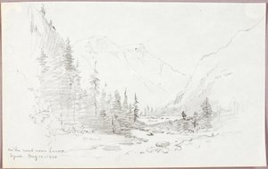 Úton Landro közelében, Tirol alkotó: George Elbert Burr