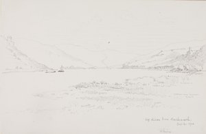 Folyón felfelé Bacharachból, Rajna alkotó: George Elbert Burr