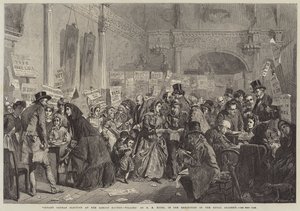 Csecsemő árva választás a London Tavernben, Polling alkotó: George Elgar Hicks